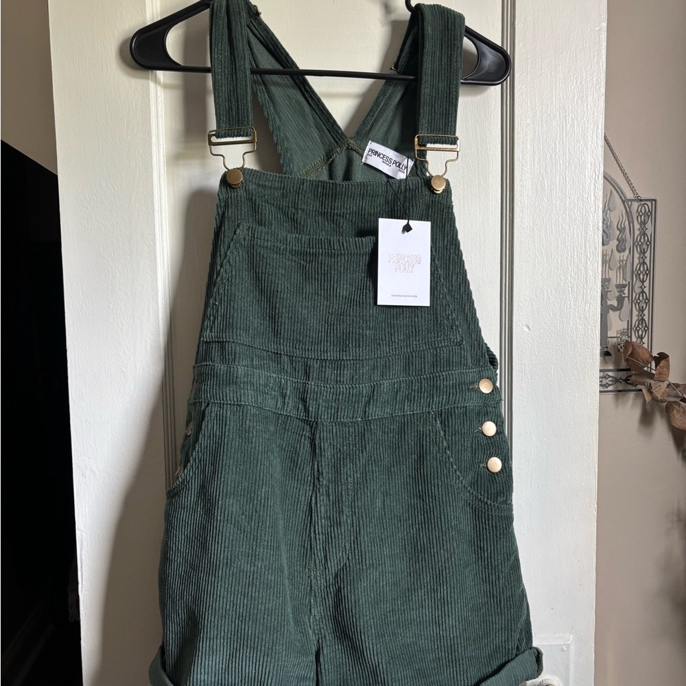 Princess Polly Khaki Corduroy Overalls